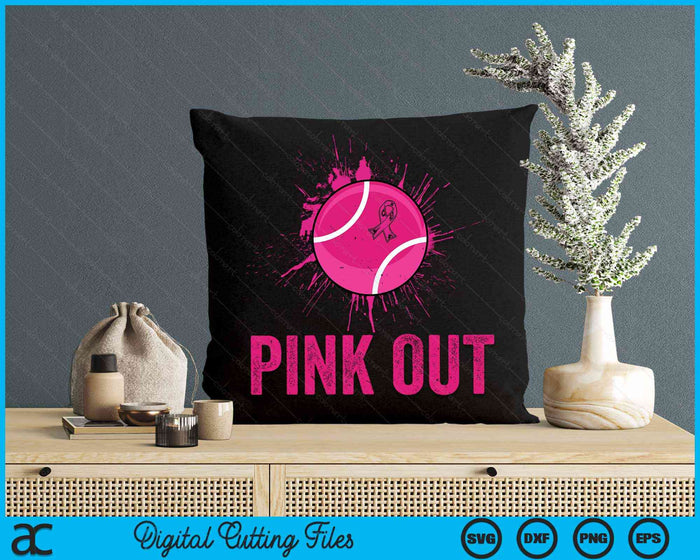 Pink Out Breast Cancer Awareness Tennis Breast Cancer SVG PNG Digital Cutting Files