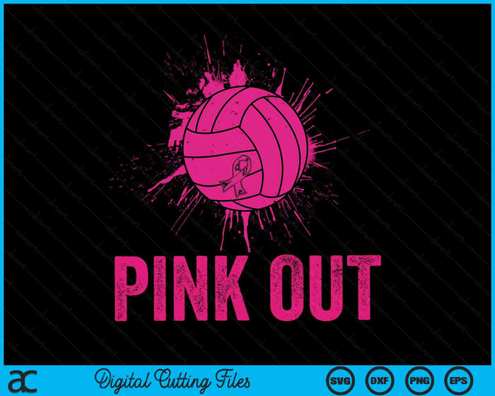 Pink Out Breast Cancer Awareness Volleyball Breast Cancer SVG PNG Digital Cutting Files