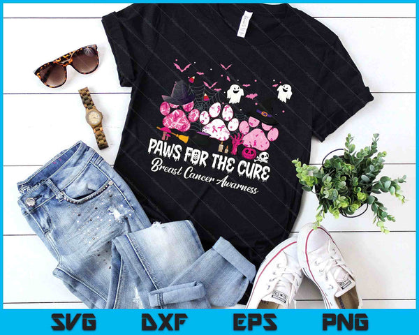 Pink Paws For The Cure Breast Cancer Awareness Dog Cat Lover SVG PNG Digital Printable Files
