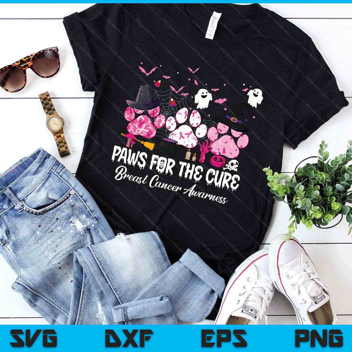 Pink Paws For The Cure Breast Cancer Awareness Dog Cat Lover SVG PNG Digital Printable Files