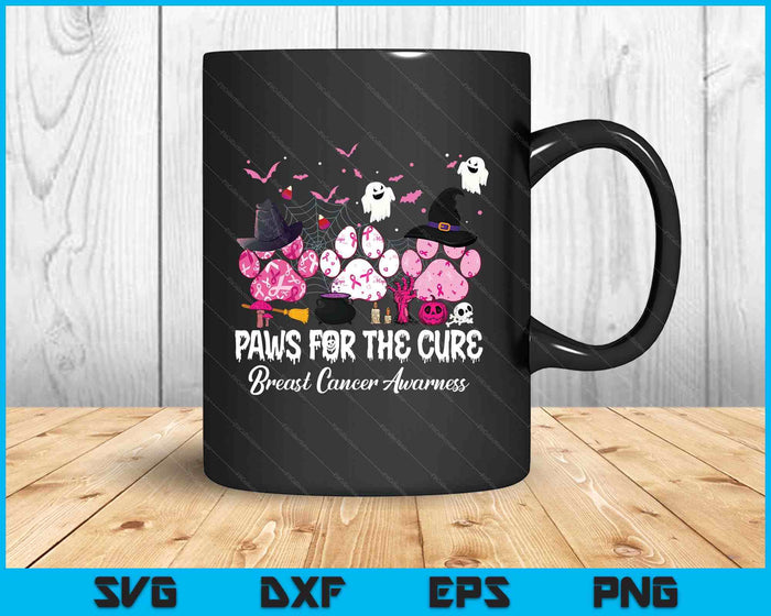 Pink Paws For The Cure Breast Cancer Awareness Dog Cat Lover SVG PNG Digital Printable Files