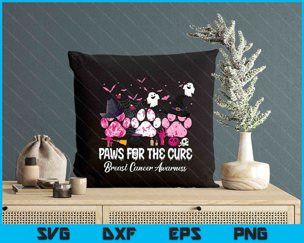 Pink Paws For The Cure Breast Cancer Awareness Dog Cat Lover SVG PNG Digital Printable Files