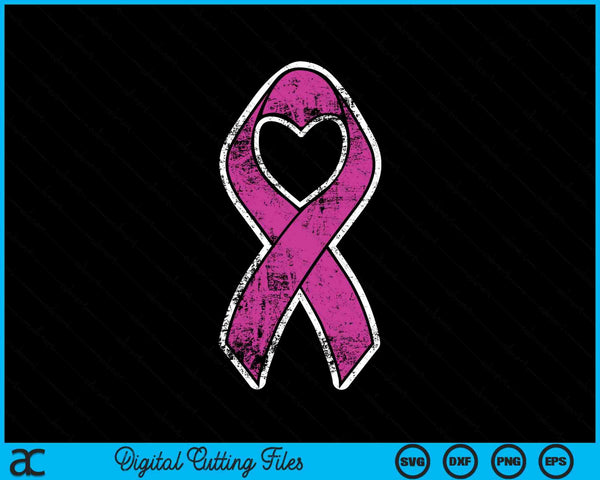 Pink ribbon breast cancer awareness SVG cut file