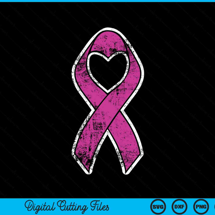 Pink ribbon breast cancer awareness SVG cut file