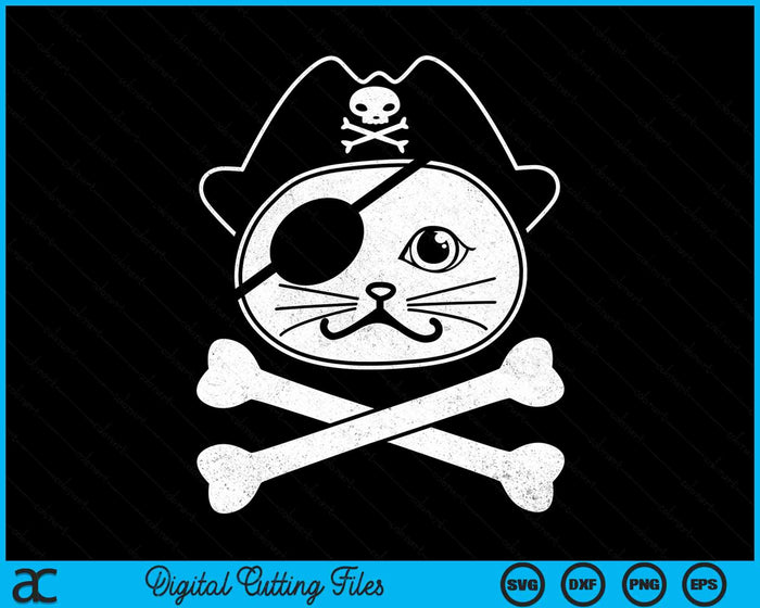 Pirate Cat Crossbones Cat Lover Cats Kitten Owner SVG PNG Digital Cutting File