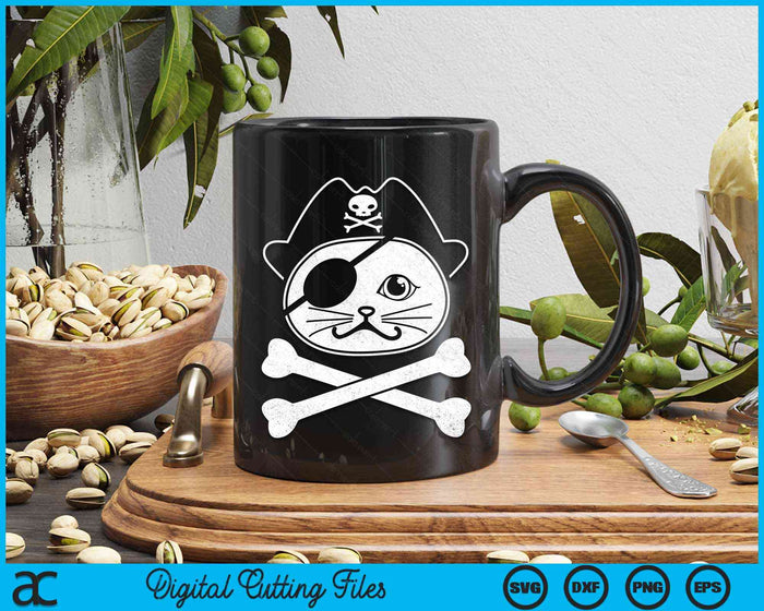 Pirate Cat Crossbones Cat Lover Cats Kitten Owner SVG PNG Digital Cutting File