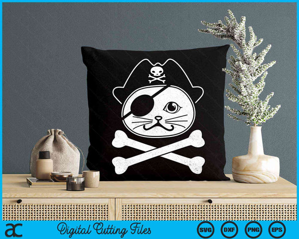 Pirate Cat Crossbones Cat Lover Cats Kitten Owner SVG PNG Digital Cutting File