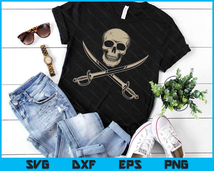 Pirate Skull And Crossbones Skeleton Halloween For Kids Boys SVG PNG Digital Printable Files