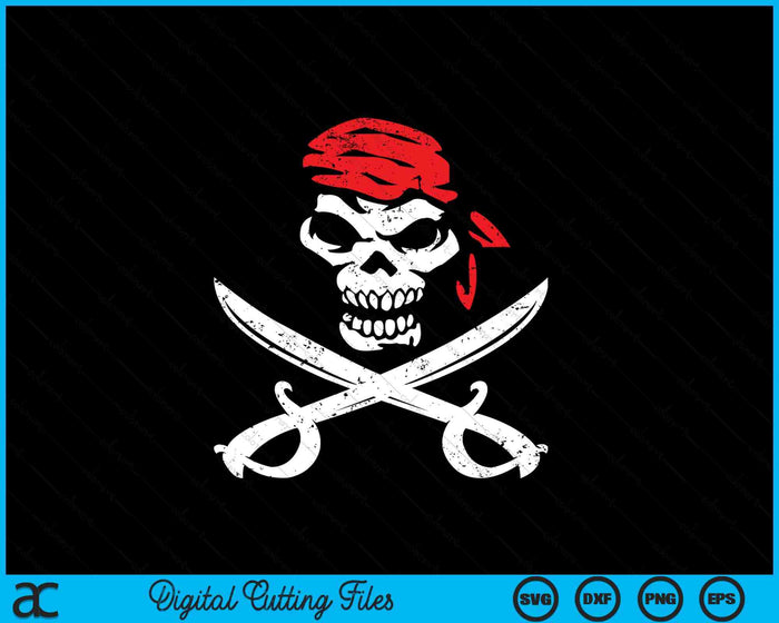 Pirate With Crossbones & Eye Patch Skull Graphic SVG PNG Digital Cutting File