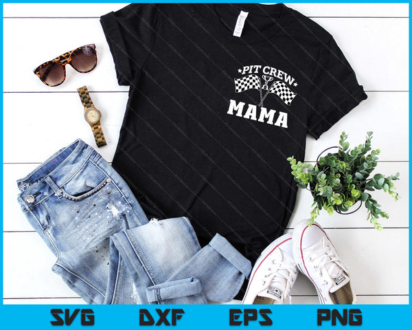 Pit Crew Mama Race Car Birthday Party Racing SVG PNG Digital Printable Files - on a t-shirt