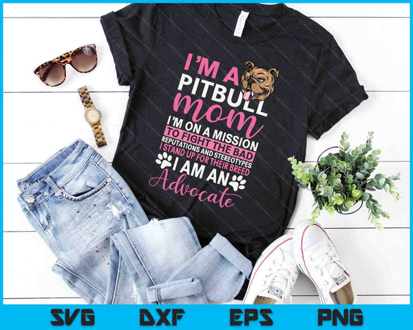 Pitbull moeder Pit Bull Terriër mama Pibble Moederdag SVG PNG digitale snijbestanden