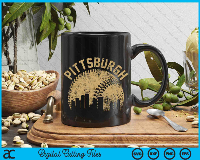 Pittsburgh Baseball Skyline Player Coach Fan SVG PNG Digital Printable Files