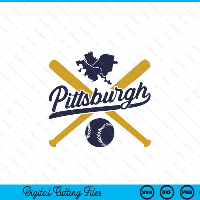 Pittsburgh baseball vintage Wisconsin pride love city SVG cut file
