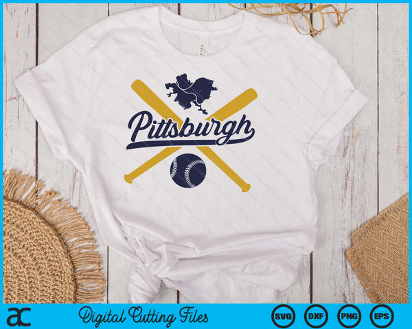 Pittsburgh Baseball Vintage Wisconsin Pride Love City SVG PNG Digital Cutting Files