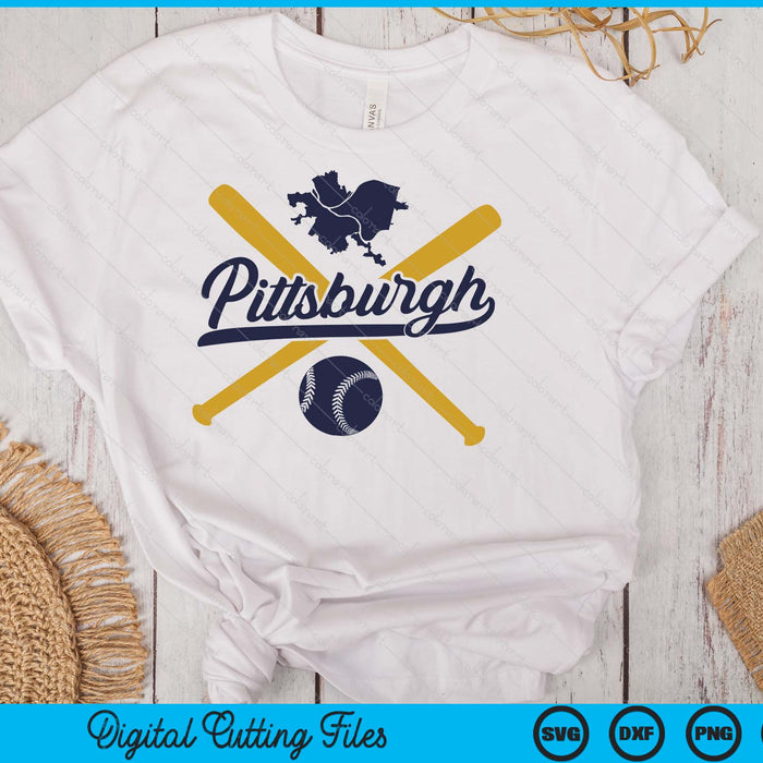 Pittsburgh Baseball Vintage Wisconsin Pride Love City SVG PNG Digital Cutting Files