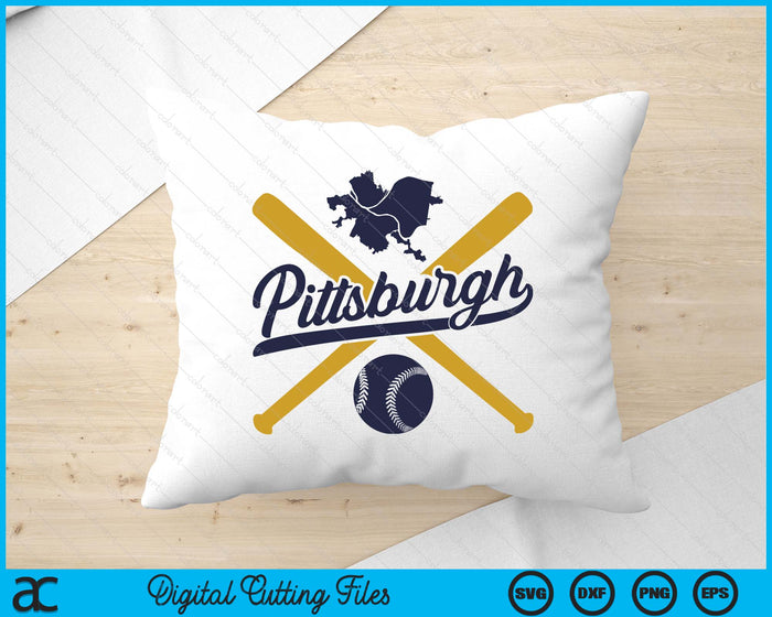 Pittsburgh Baseball Vintage Wisconsin Pride Love City SVG PNG Digital Cutting Files