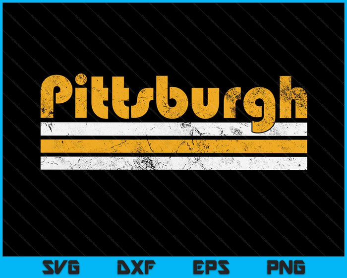 Pittsburgh Pensilvania tres rayas Vintage desgastado SVG PNG cortando archivos imprimibles