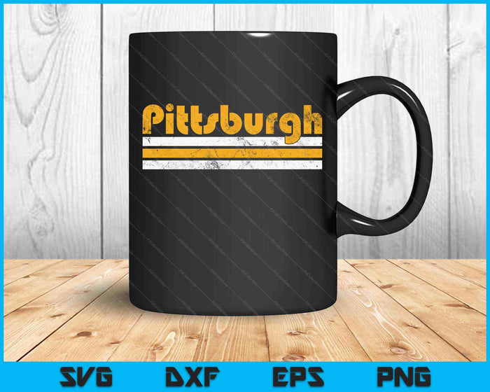 Pittsburgh Pennsylvania Three Stripe Vintage verweerde SVG PNG snijden afdrukbare bestanden