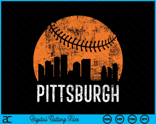 Pittsburgh Skyline Pittsburgh Baseball SVG PNG Printable Cutting Files