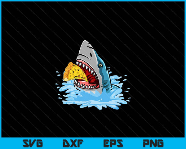 Pizza Eating Shark Kids Boys Food Lovers Jawsome SVG PNG Digital Cutting Files