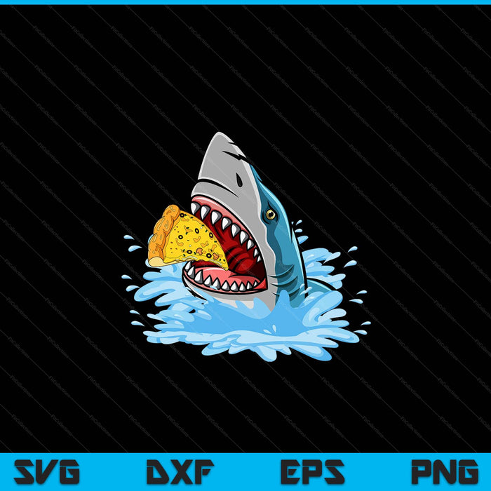 Pizza Eating Shark Kids Boys Food Lovers Jawsome SVG PNG Digital Cutting Files