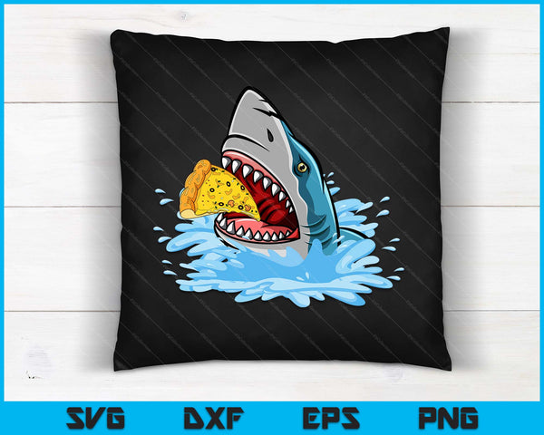 Pizza Eating Shark Kids Boys Food Lovers Jawsome SVG PNG Digital Cutting Files