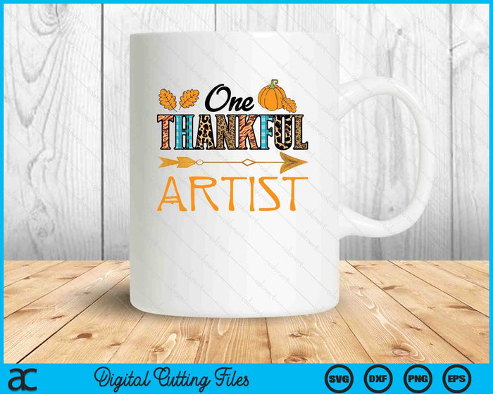 Plaid Leopard One Thankful Artist Thanksgiving Fall SVG PNG Digital Printable Files