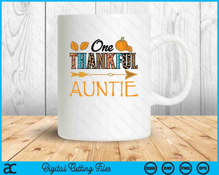 Plaid Leopard One Thankful Auntie Thanksgiving Fall SVG PNG Digital Printable Files