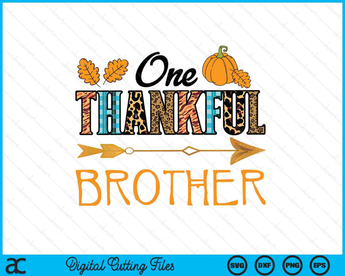 Plaid Leopard One Thankful Brother Thanksgiving Fall SVG PNG Digital Printable Files