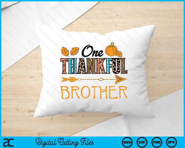 Plaid Leopard One Thankful Brother Thanksgiving Fall SVG PNG Digital Printable Files