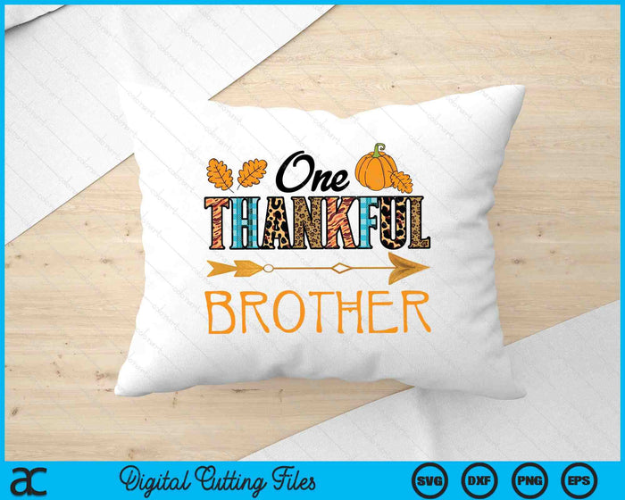 Plaid Leopard One Thankful Brother Thanksgiving Fall SVG PNG Digital Printable Files