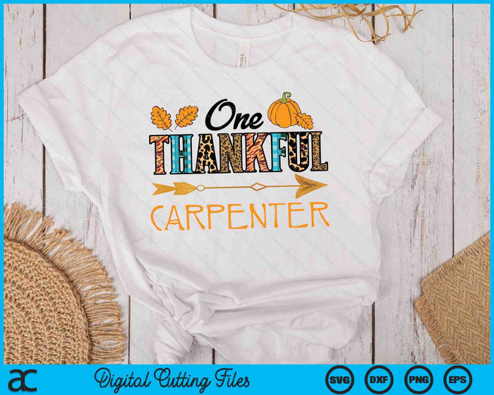 Plaid Leopard One Thankful Carpenter Thanksgiving Fall SVG PNG Digital Printable Files