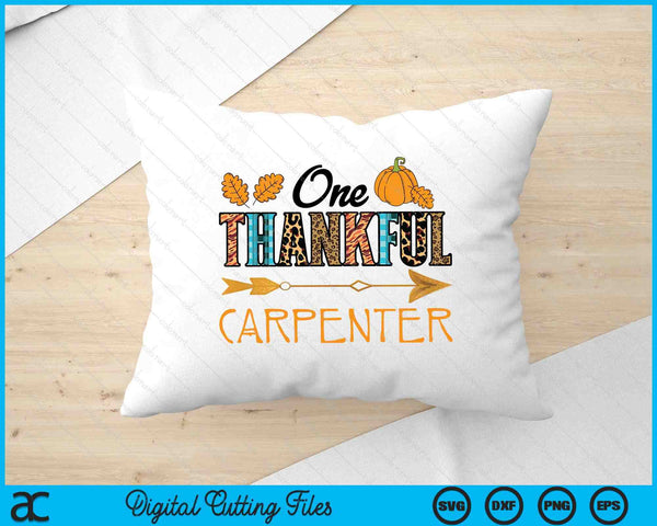 Plaid Leopard One Thankful Carpenter Thanksgiving Fall SVG PNG Digital Printable Files