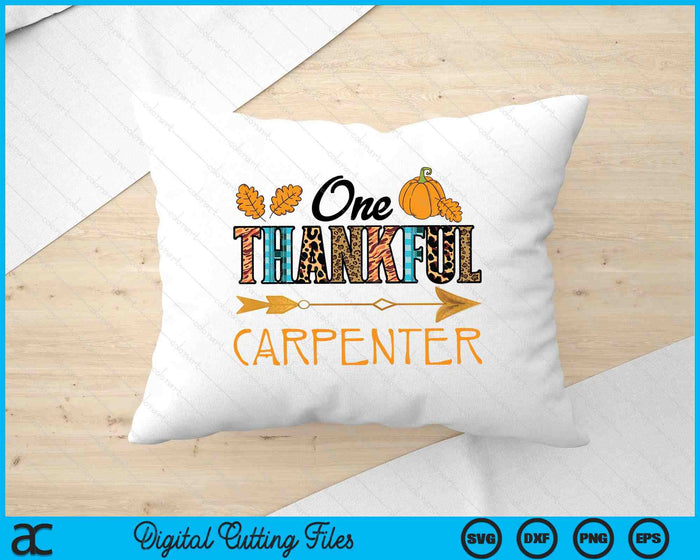 Plaid Leopard One Thankful Carpenter Thanksgiving Fall SVG PNG Digital Printable Files