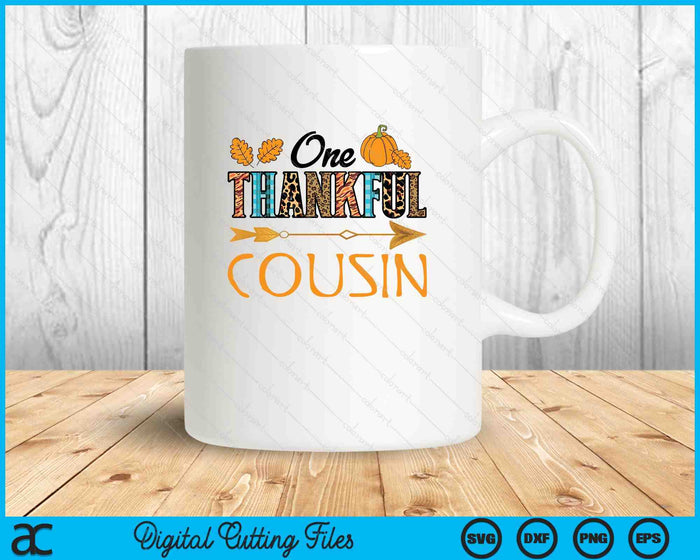 Plaid Leopard One Thankful Cousin Thanksgiving Fall SVG PNG Digital Printable Files