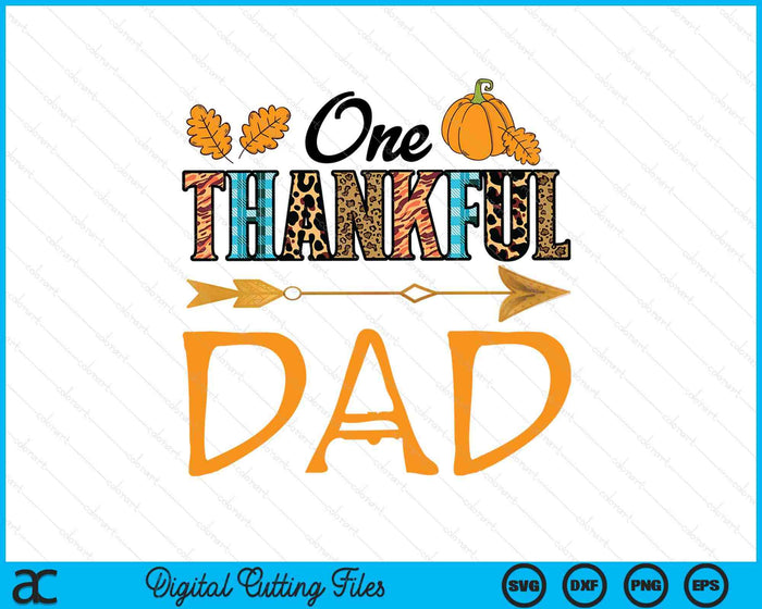 Plaid Leopard One Thankful Dad Thanksgiving Fall SVG PNG Digital Printable Files