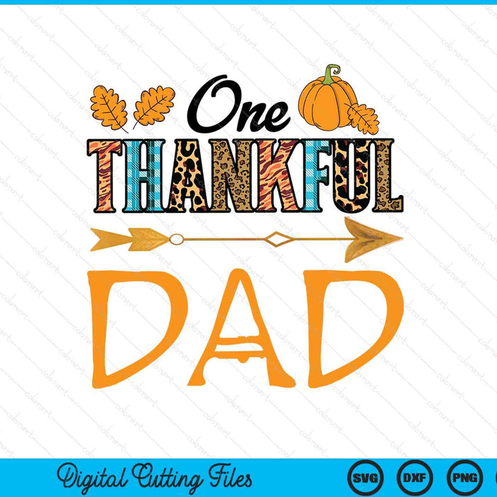Plaid leopard one thankful dad Thanksgiving fall SVG cut file