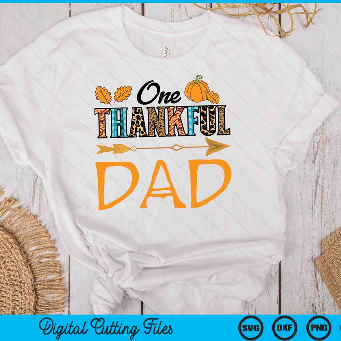 Plaid Leopard One Thankful Dad Thanksgiving Fall SVG PNG Digital Printable Files