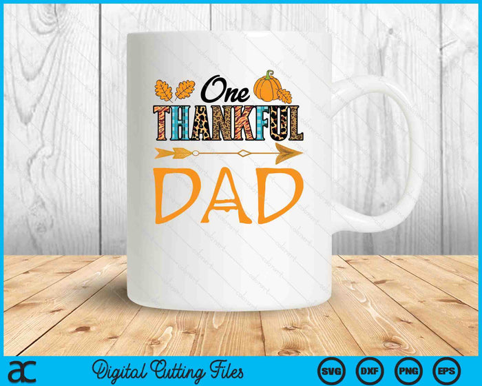 Plaid Leopard One Thankful Dad Thanksgiving Fall SVG PNG Digital Printable Files