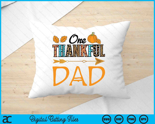 Plaid Leopard One Thankful Dad Thanksgiving Fall SVG PNG Digital Printable Files