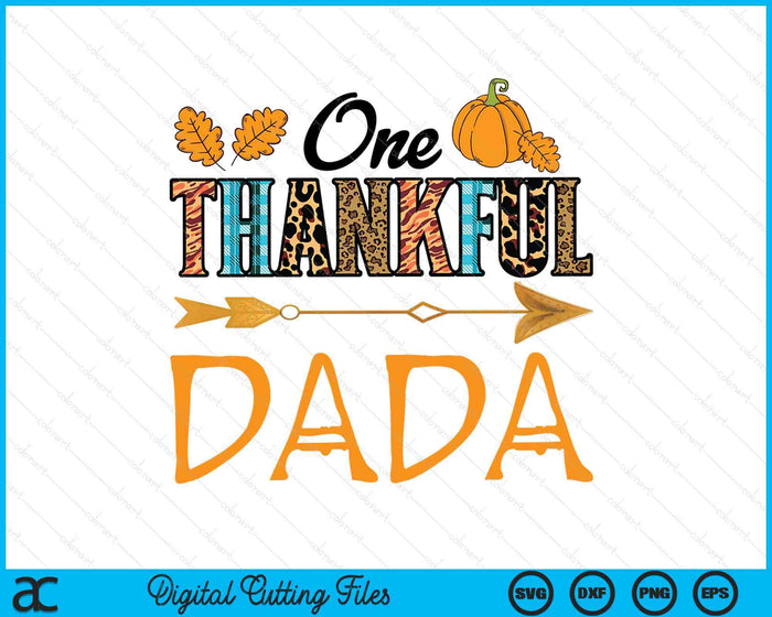 Plaid Leopard One Thankful Dada Thanksgiving Fall SVG PNG Digital Printable Files