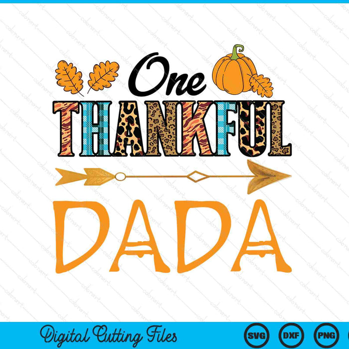 Plaid leopard one thankful dada Thanksgiving fall SVG cut file