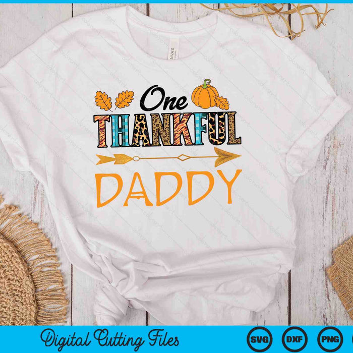 Plaid Leopard One Thankful Daddy Thanksgiving Fall SVG PNG Digital Printable Files