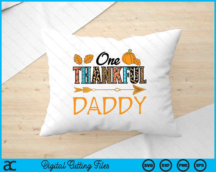 Plaid Leopard One Thankful Daddy Thanksgiving Fall SVG PNG Digital Printable Files