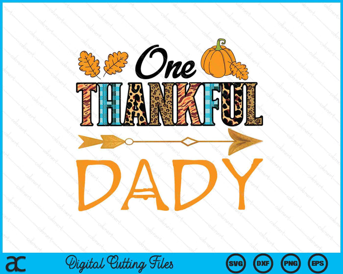 Plaid Leopard One Thankful Dady Thanksgiving Fall SVG PNG Digital Printable Files