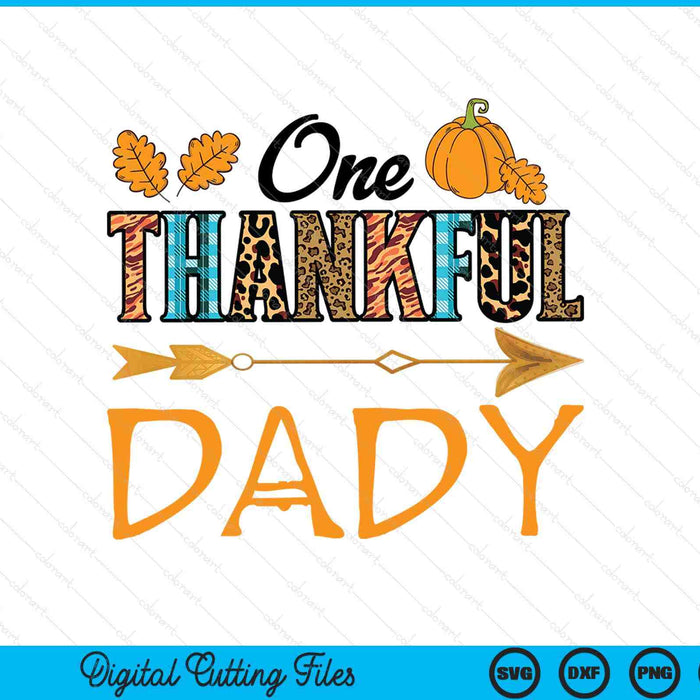 Plaid leopard one thankful dady Thanksgiving fall SVG cut file