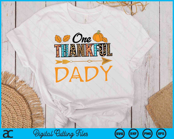 Plaid Leopard One Thankful Dady Thanksgiving Fall SVG PNG Digital Printable Files