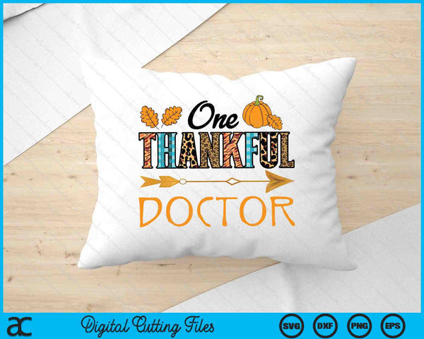 Plaid Leopard One Thankful Doctor Thanksgiving Fall SVG PNG Digital Printable Files