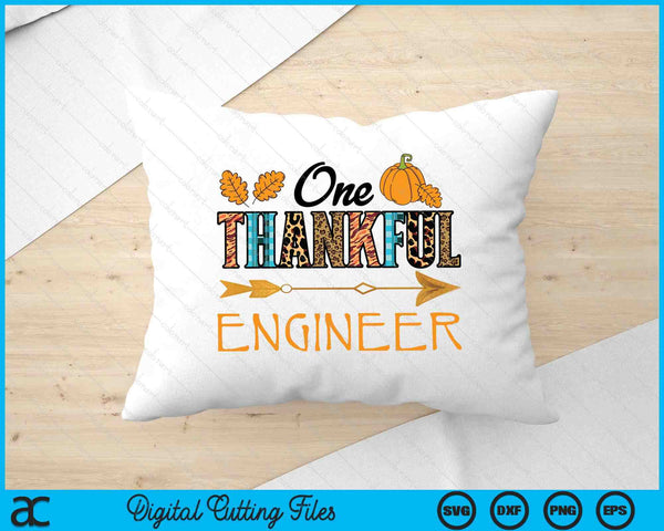 Plaid Leopard One Thankful Engineer Thanksgiving Fall SVG PNG Digital Printable Files