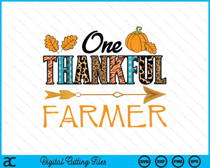 Plaid Leopard One Thankful Farmer Thanksgiving Fall SVG PNG Digital Printable Files